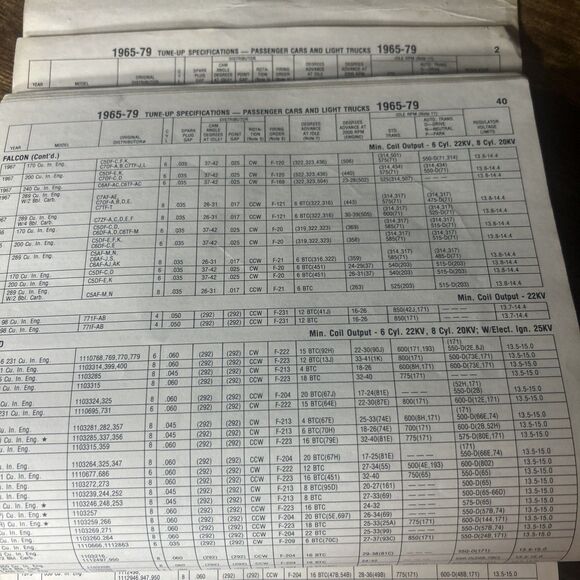 Precision Tune Guide 1965-79 Ignition Tune-up Specifications Passenger Car Truck - Picture 7 of 10